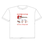 クリエイティブＴシャツ展2024」に出展する私のTシャツ（2）のイメージ：「ELECTRIC GUITAR | How does a Pickup work?」